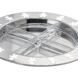 Alessi AKK33 Girotondo Plateau Service with open edge in glass and stainless steel