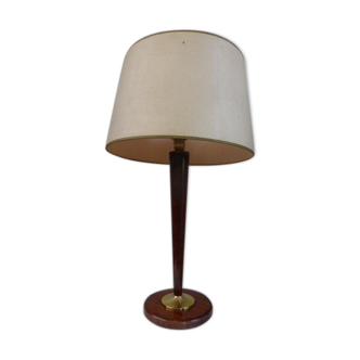 Lampe de bureau Unilux vintage 1970 en bois et métal doré