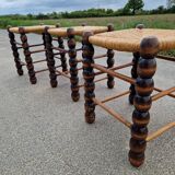 Set of 3 country straw stools