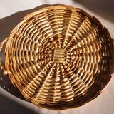 Wicker tray with handles