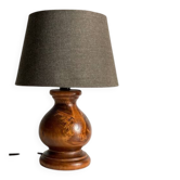 Lampe bois massif façon campagne vintage
