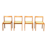 Set of 4 vintage chairs in solid ash and cane