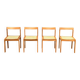 Set of 4 vintage chairs in solid ash and cane