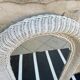 White vintage rattan mirror