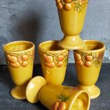 Five slurry mugs with vintage summer fruit