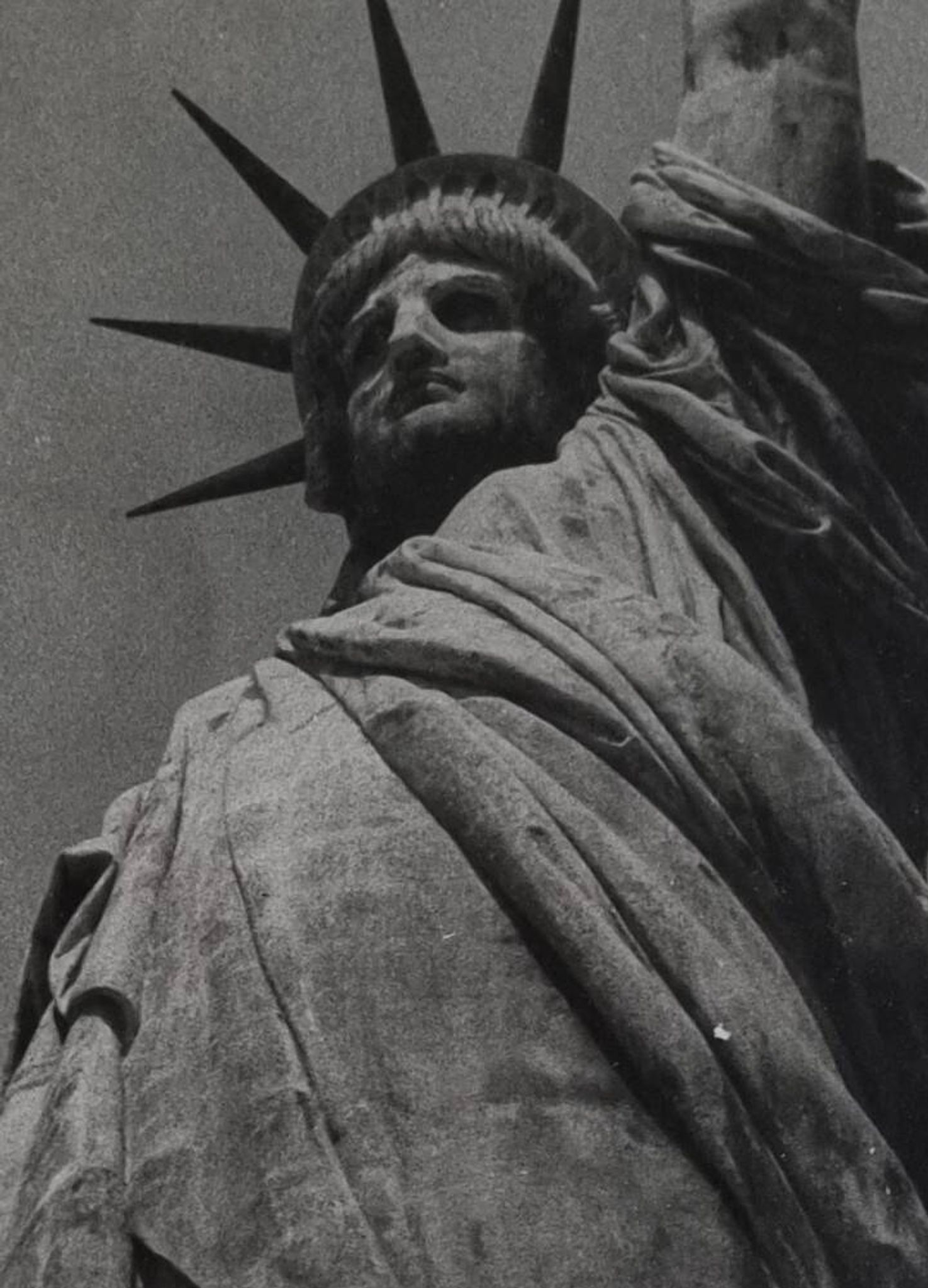 Vintage black and white photographic print, Statue of Liberty, 40 x 50 cm