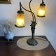 Lampe en bronze et verrerie Muller Frères Lunéville