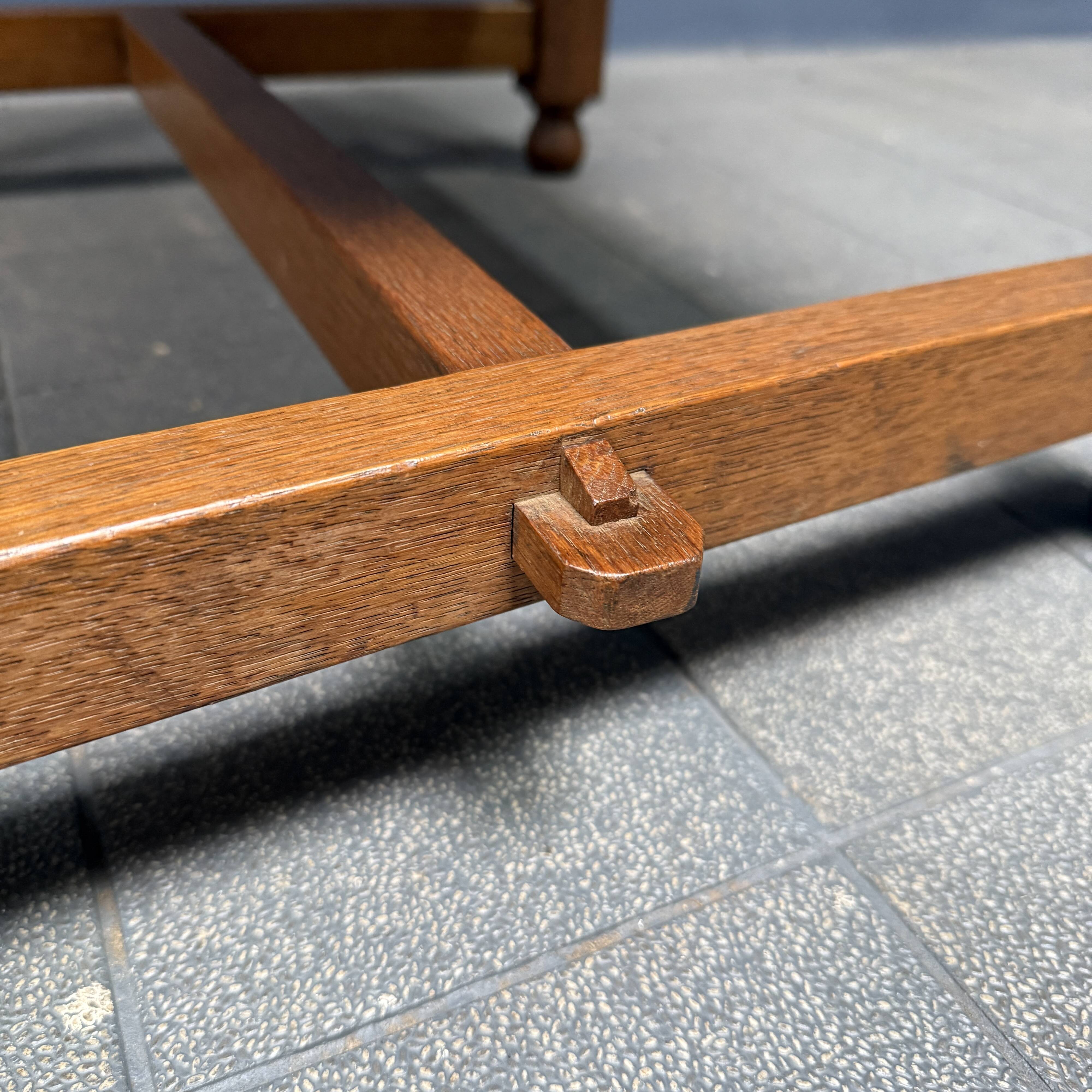 Set of two Dutch oak armchairs with rush seats