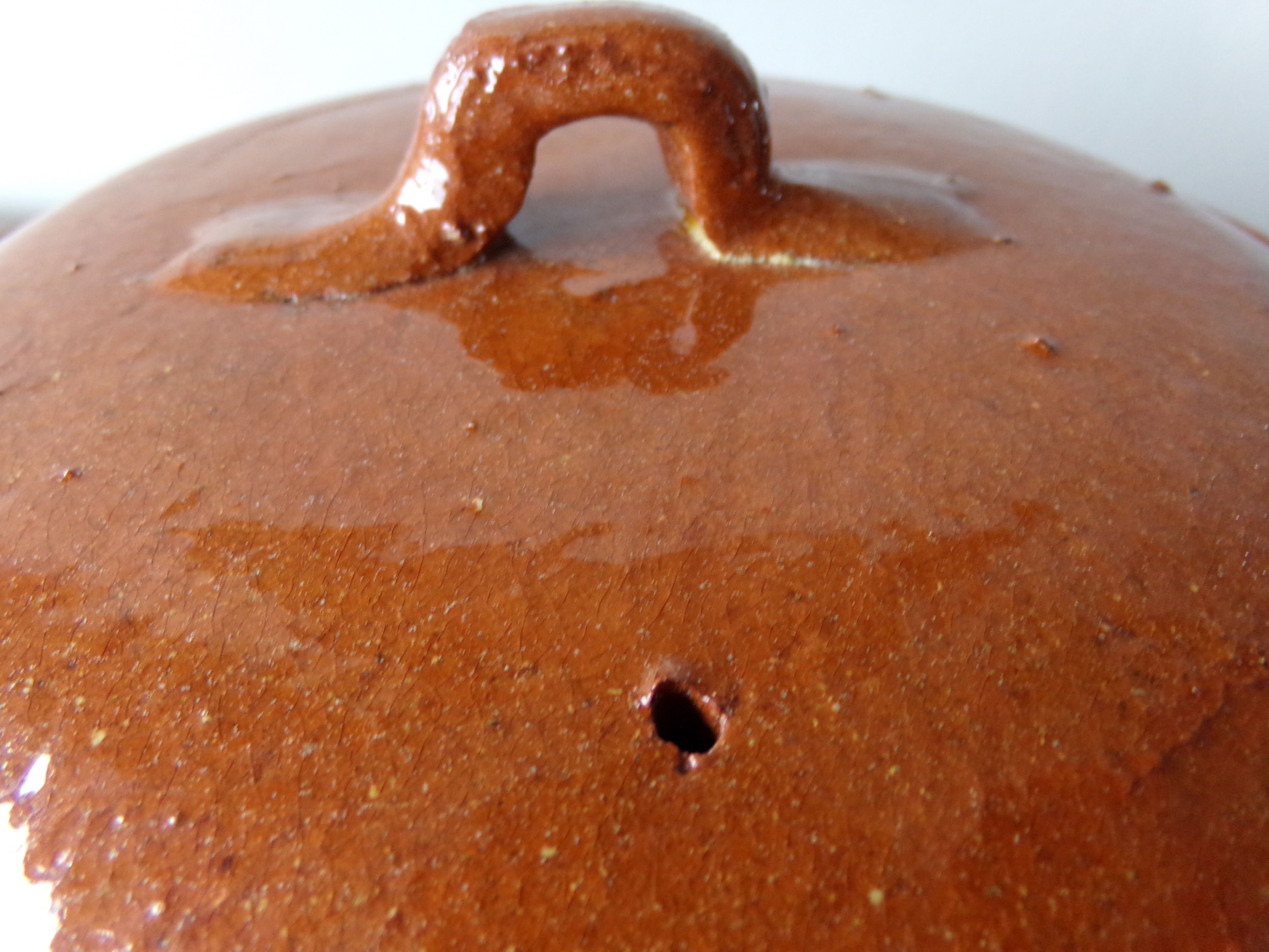 Glazed terracotta casserole