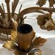 Italian golden metal chandelier with floral decoration, six lights, 1950s-60s.