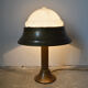 Art Deco lamp in patinated brass and moulded glass, circa 1930