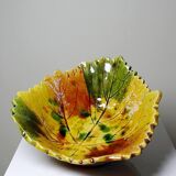 Vintage ceramic slip autumn leaf cup