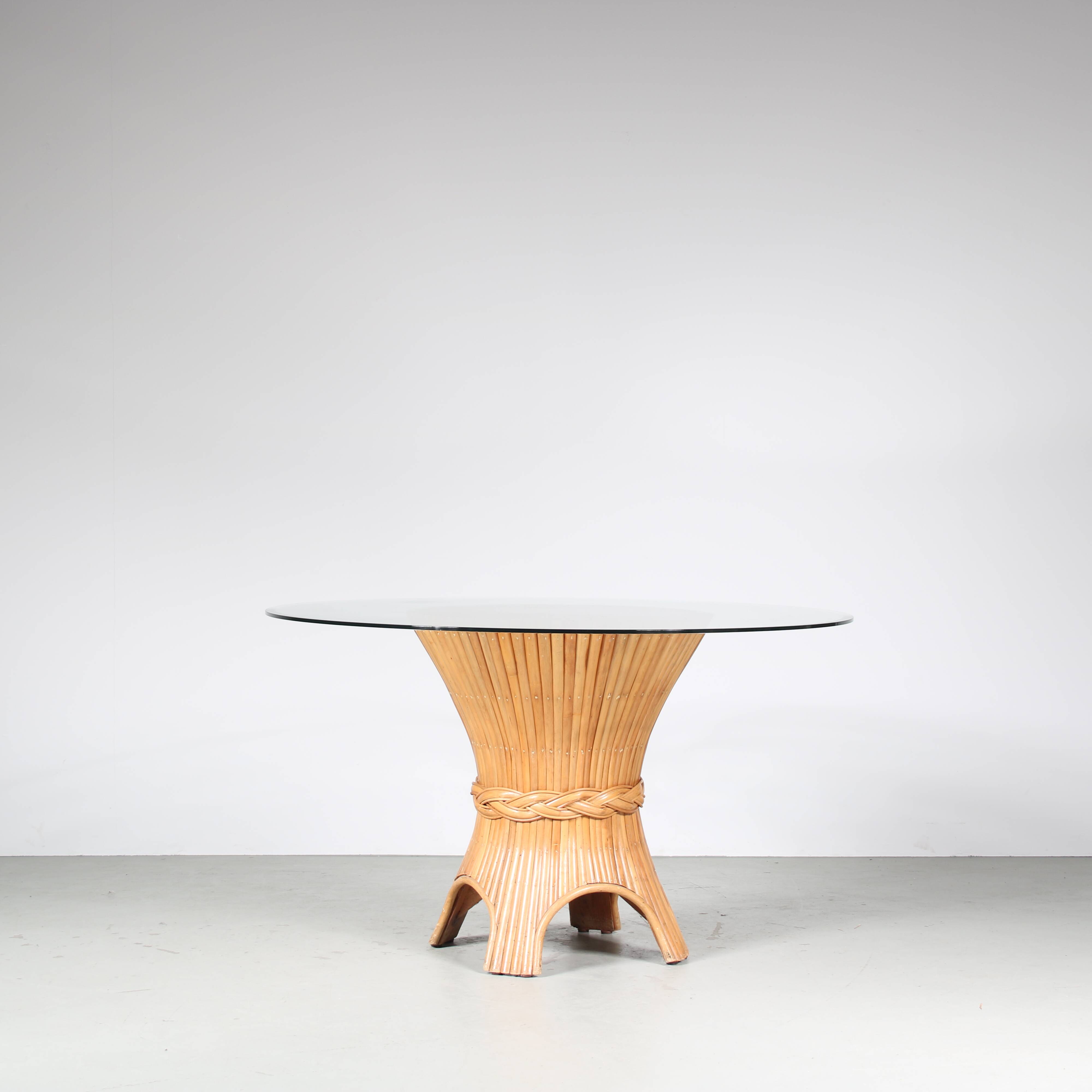 1970s Bamboo dining table by McGuire, USA