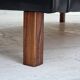 1970s, Danish 2-seater sofa, original black furniture leather, teak wood.