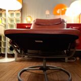 Pair of Lounge Chairs + Malung Leather Ottoman from the 90's