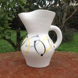 Pitcher earthenware André Baud Vallauris, DLG Chambost Blin Capron, vintage 50-60-70