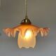 Opaline pleated suspension and Art Deco glass tulip