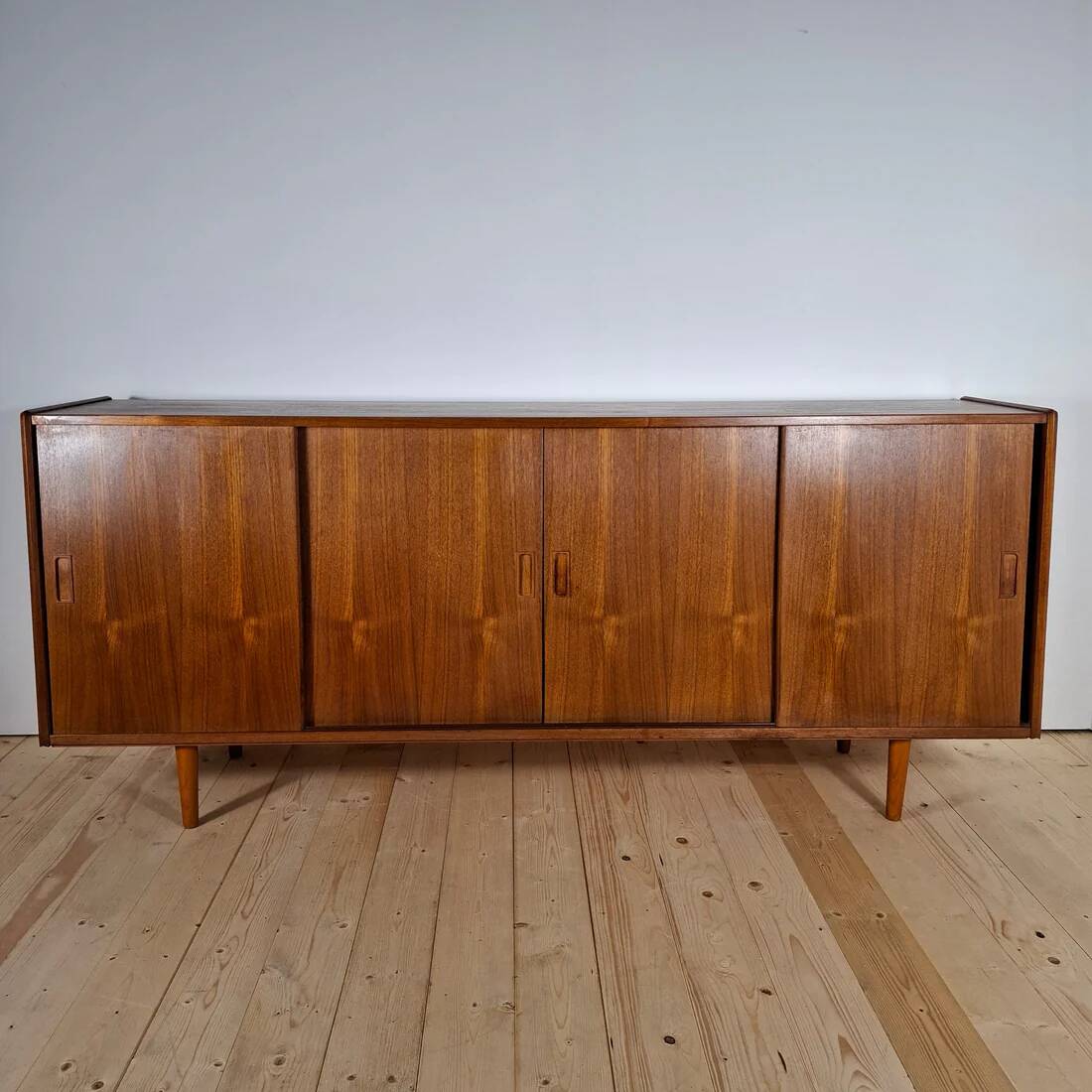 Vintage teak sideboard with sliding doors – Danish design