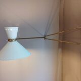 Large double-light articulated wall lamp, 1950s