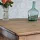 Solid oak farmhouse table "raw" 247x89, "chocolate oak" top