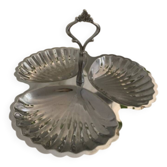 Vintage silver-plated server - Shell - 3 compartments