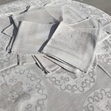 Ensemble nappe & 18 serviettes vintage 138x280