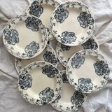 8 deep ironware plates "Les Violettes" Salins