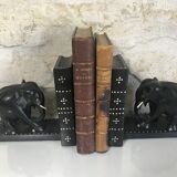 Wooden elephant bookends blackened around 1930