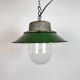 Green Enamel and Cast Iron Industrial Pendant Light, 1960s