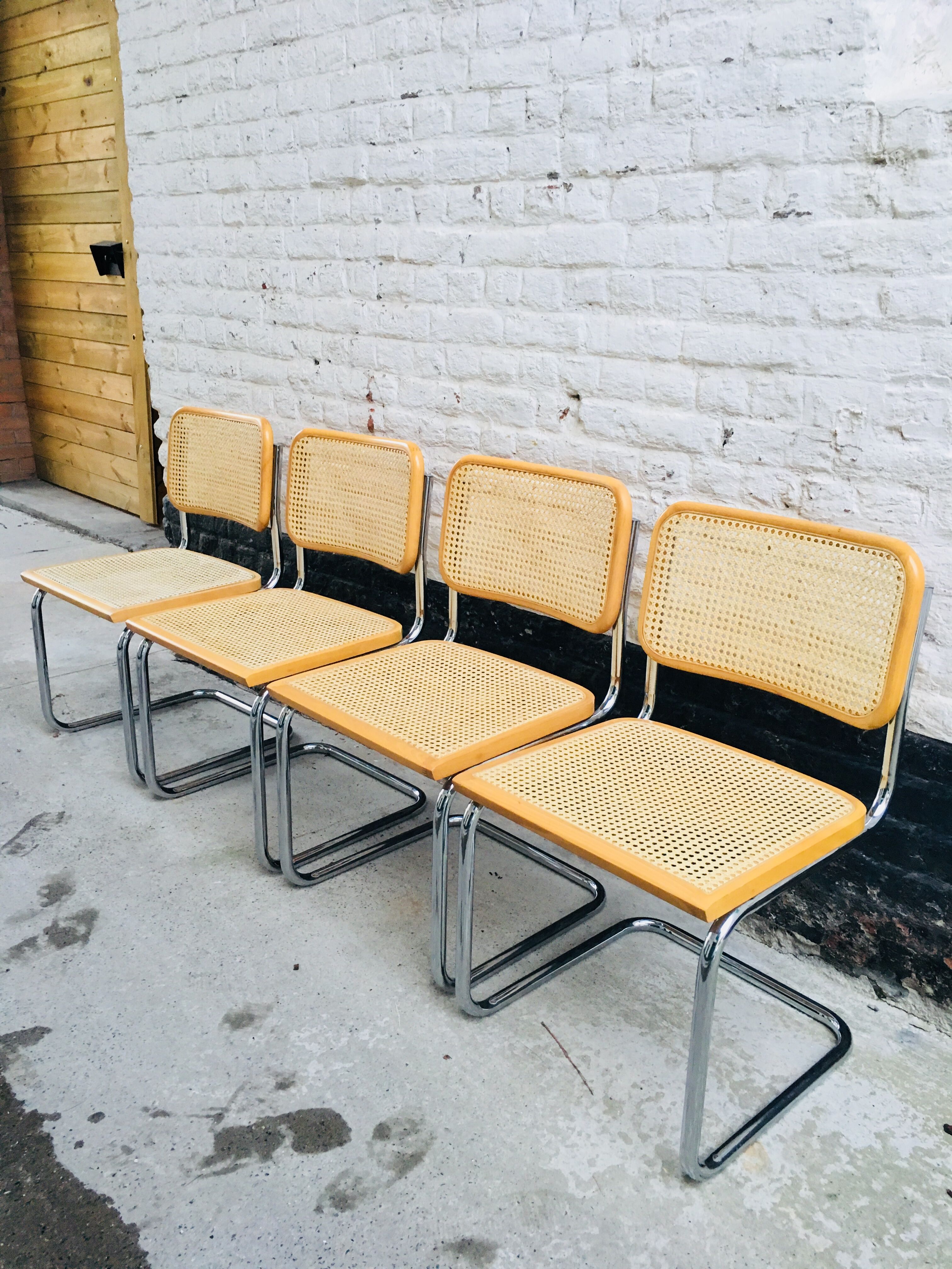Set of 4 chairs model cesca B32 by Marcel Breuer