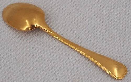 Christofle América gold-plated, 12 moka spoons, coffee, 10 cm, excellent condition.