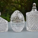 Set of glass candy jars/boxes