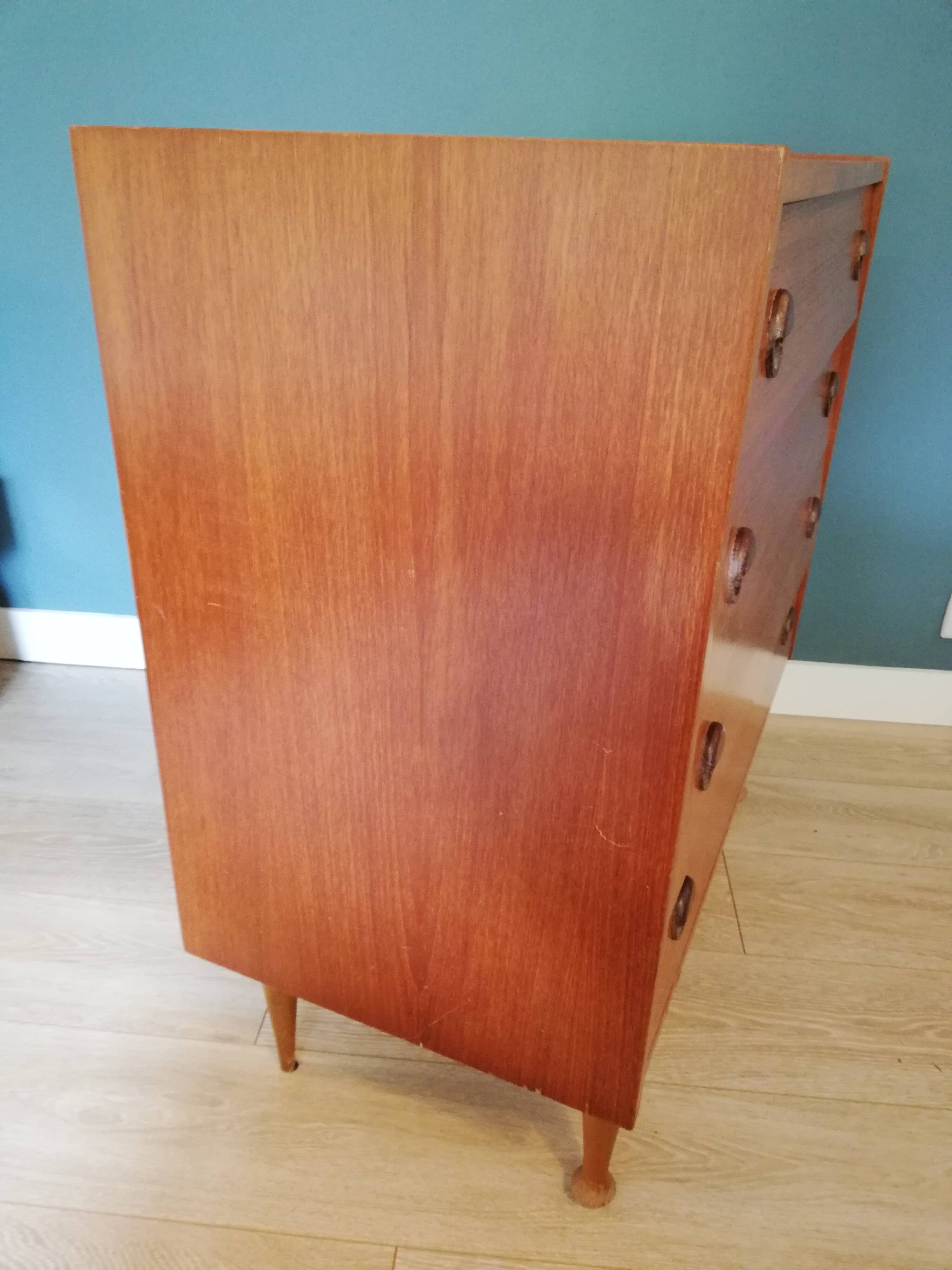 Scandinavian chest of drawers in vintage teak years 60
