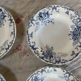 Set of 4 Hippolyte Boulenger ironstone soup plates