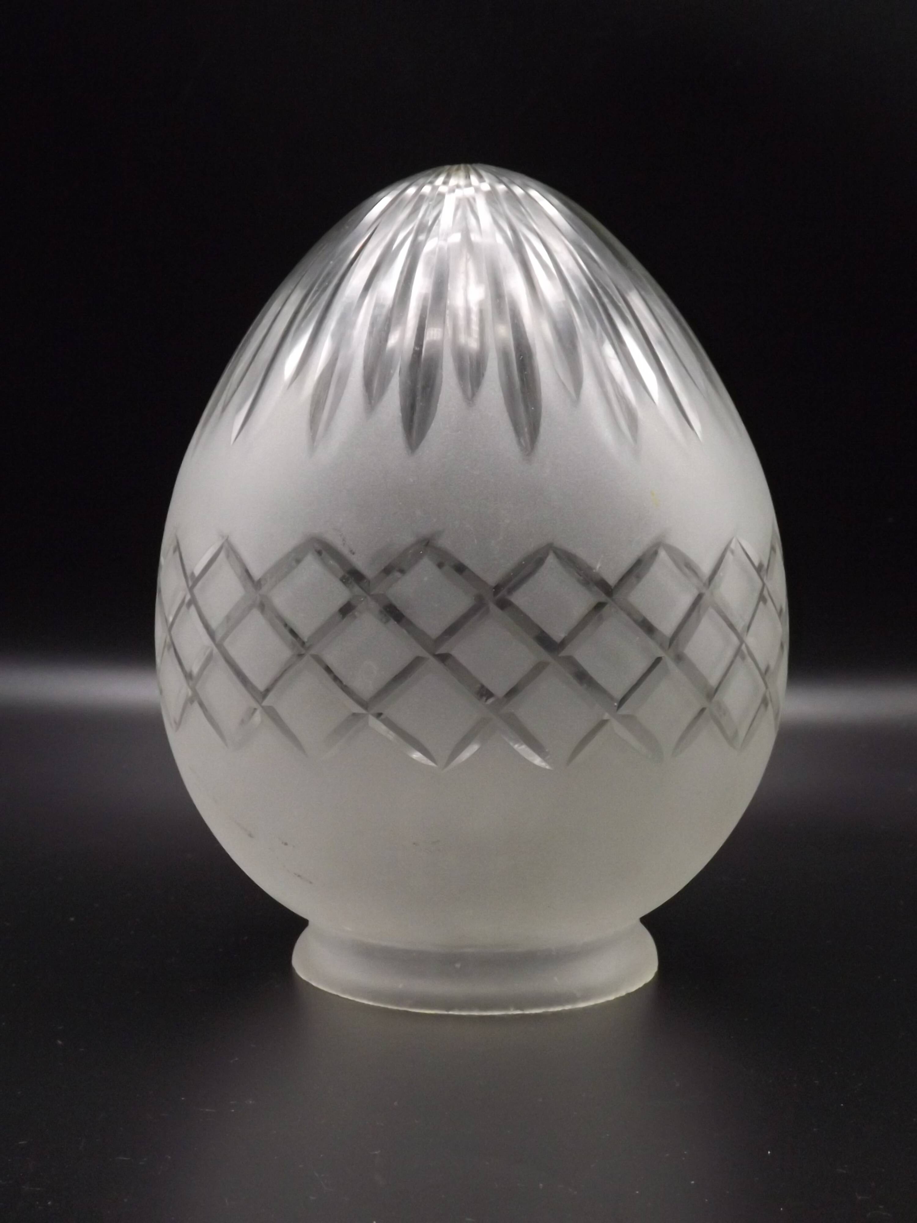 French Art Deco Opaque Cut Glass Shade • Vintage Lamp Shade Replacement