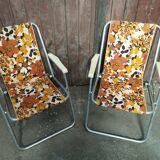Pair of vintage folding camping chairs