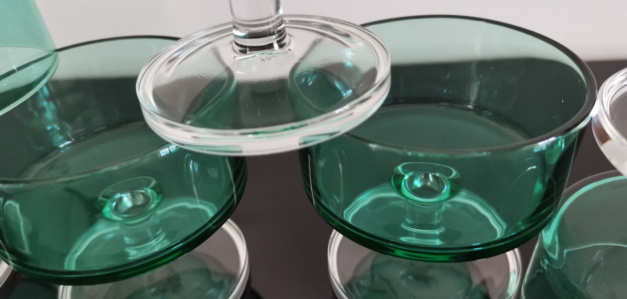 Set of 6 glasses of champagne Cavalier Luminarc vintage emerald green