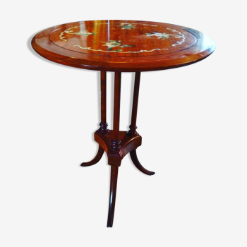 Table pedestal table mother-of-pearl marquetry