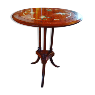 Table pedestal table mother-of-pearl marquetry