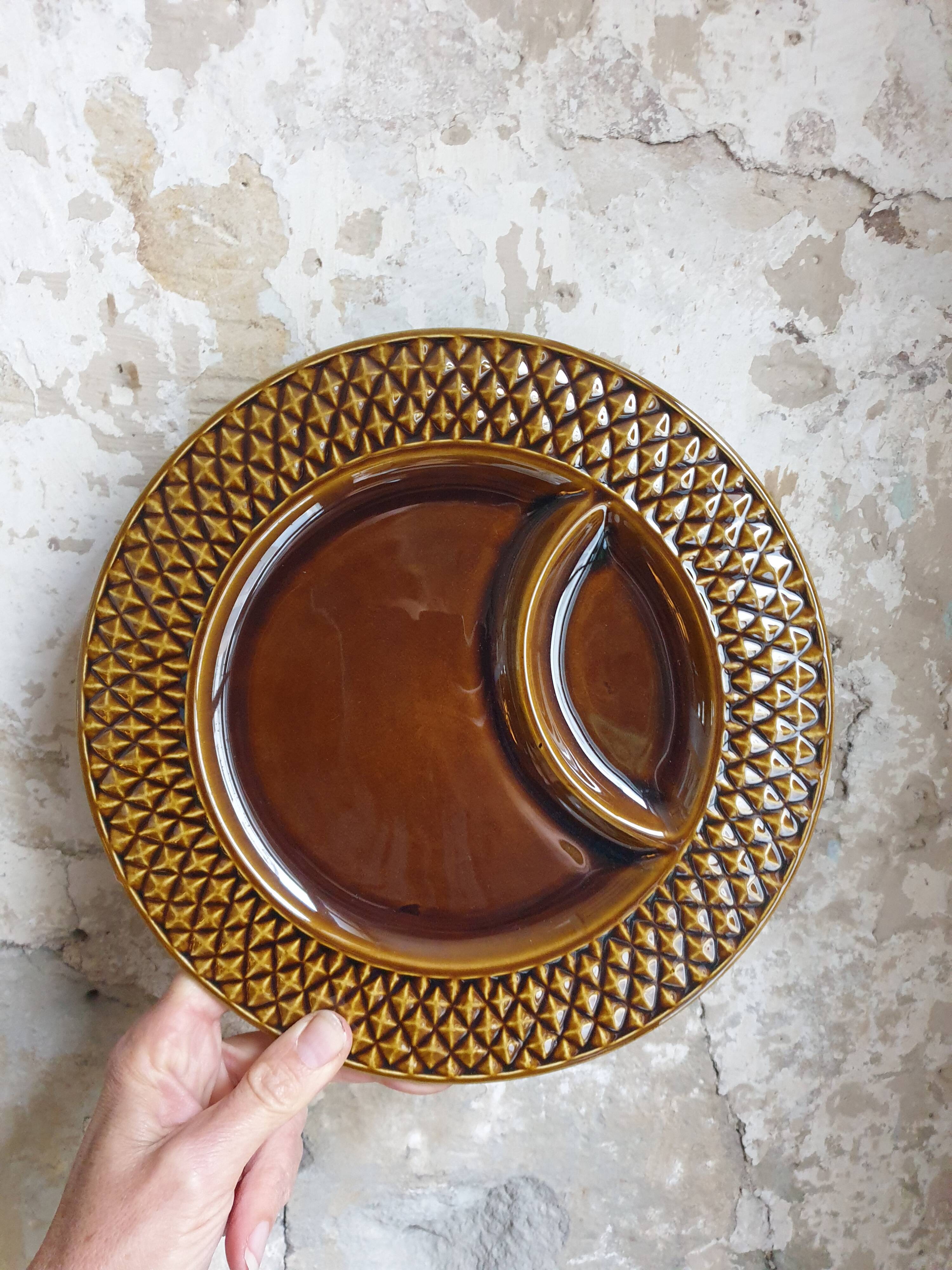 12 Digoin Saarguemines 70's compartment plates