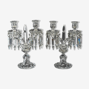 Pair of Baccarat candlesticks