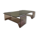 Glass and plexiglass coffee table by Michel Dumas - 70s