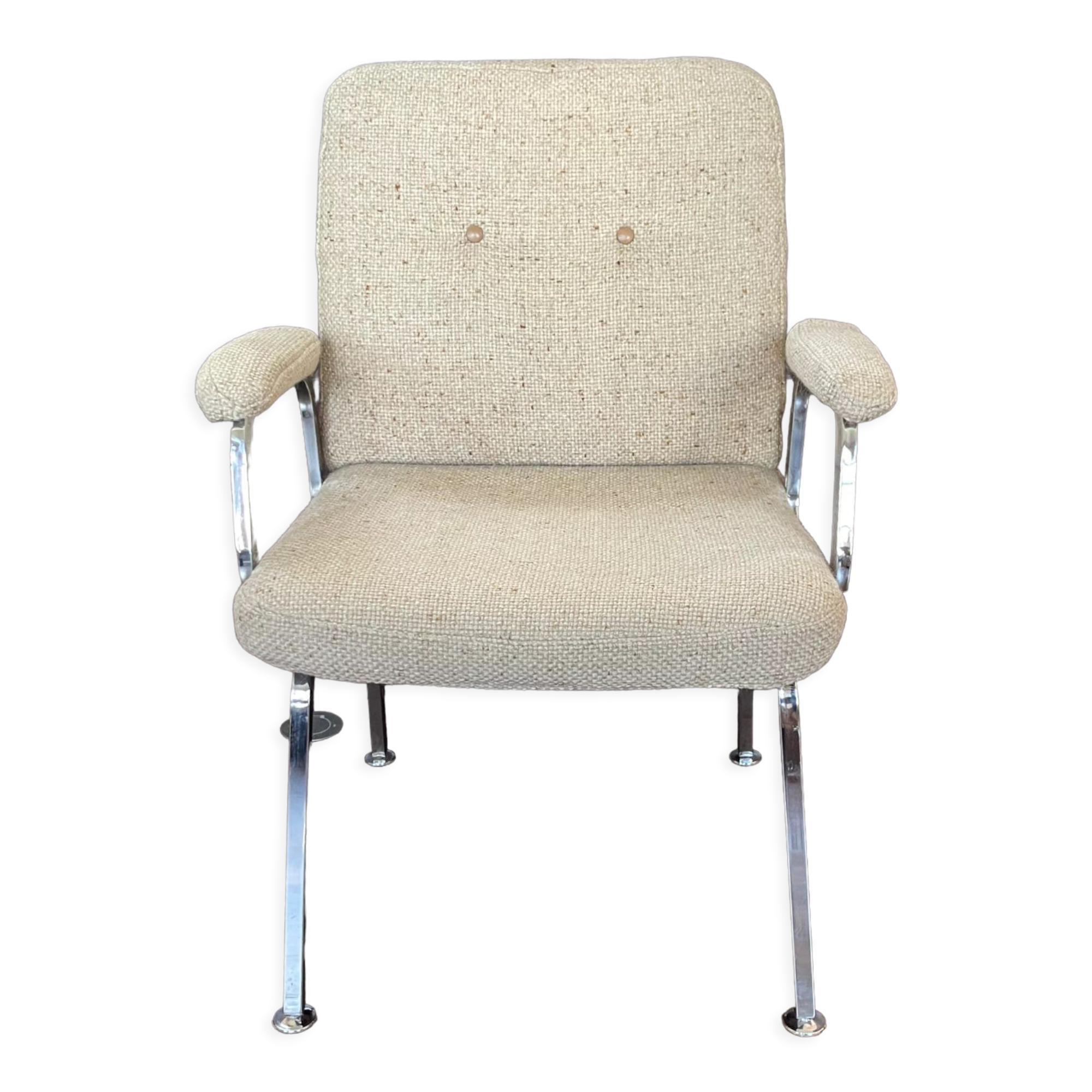 Fauteuil en tissus et métal chromé des années 70/80