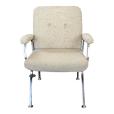 Armchair in fabrics and chromed metal from the 70s/80s