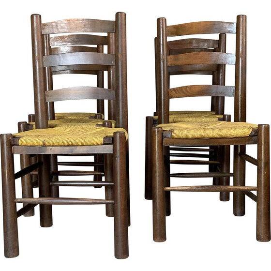 6 chaises brutalistes de Georges Robert, 1960