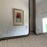 Vintage 1960s triptych barber hairdresser pumpkin mirror - 27 x 68 cm