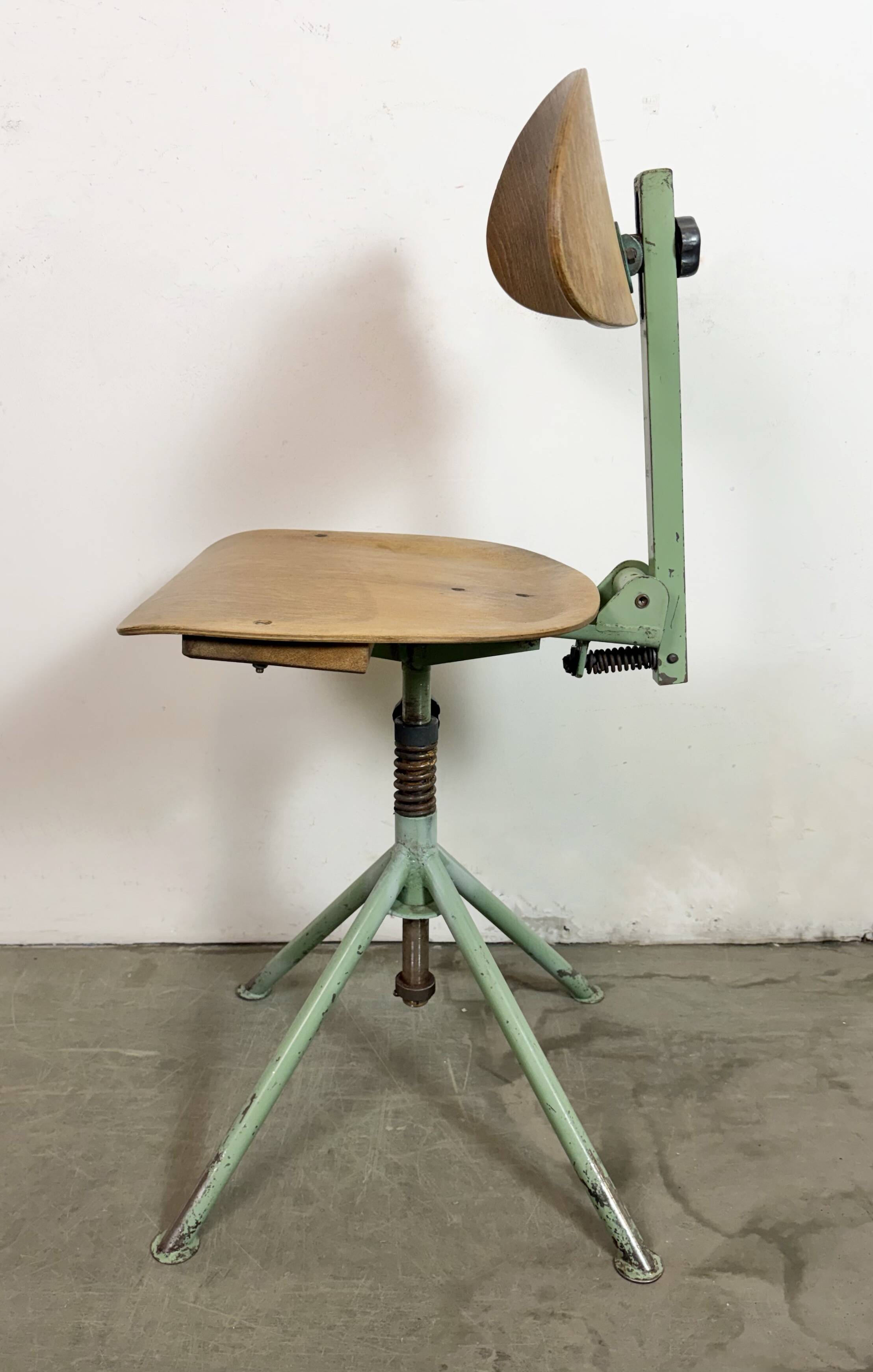 Green Industrial Workshop Chair, 1950s