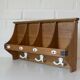 Vintage Wall Wooden Shelf / Mid Century Mail Organizer / Key Holder
