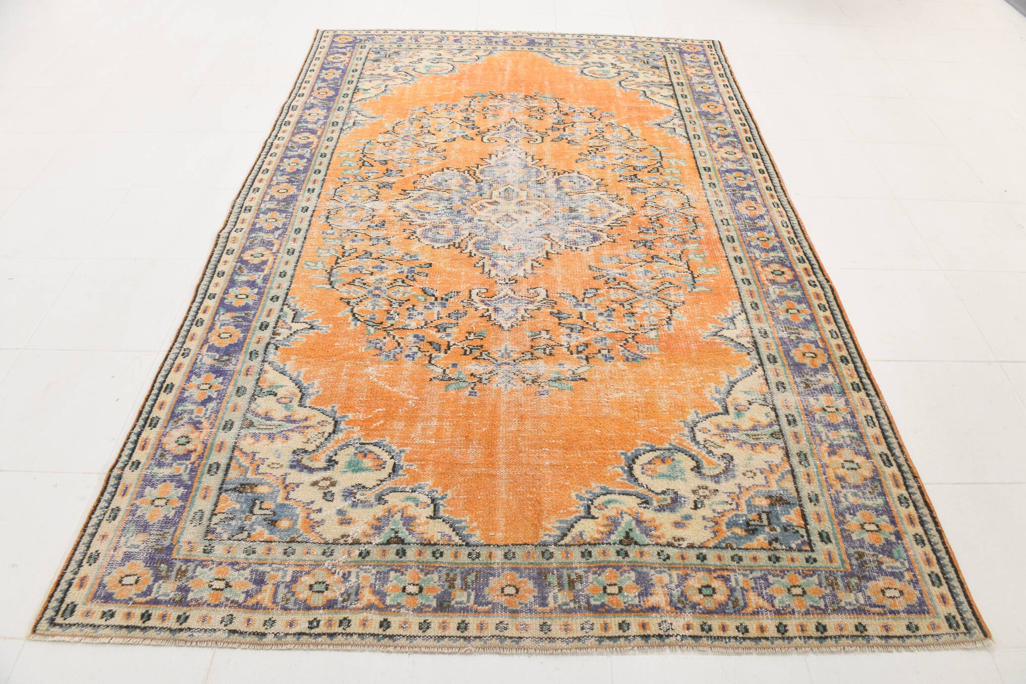 7x10 Vintage Geometric Style Traditional Orientel Carpet, 200x298 Cm