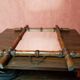 Old bamboo style wooden mirror decoration 43x48 vintage